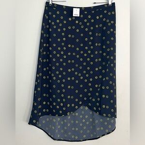 J. Crew NEW Floral Print Faux Wrap Pull On Midi Skirt Sz L